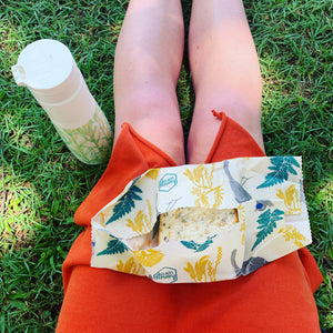 Kate Hall (Ethically Kate) Sits at the Beach with a Honeywrap from Be Vibrant