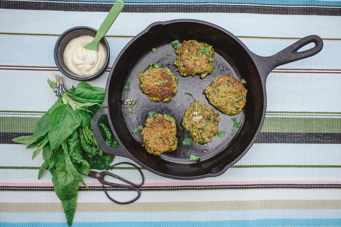 Chia Seed & Silverbeet Fritters (Dairy free)