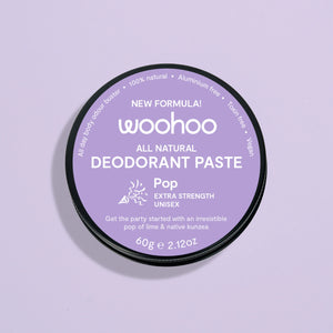 NEW! Woohoo Natural Deodorant - Pop Deodorant Paste