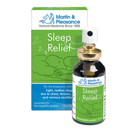 Martin & Pleasance Sleep Relief is a homeopathic formulation combined with Schuessler Tissue Salts traditionally used for the temporary relief of light, restless sleep due to stress, tension, pain and nervous conditions.