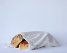 Loot Bags offer conscientious consumers a strong, durable and reusable way to reduce plastic bag use. Medium bag shown with bread.