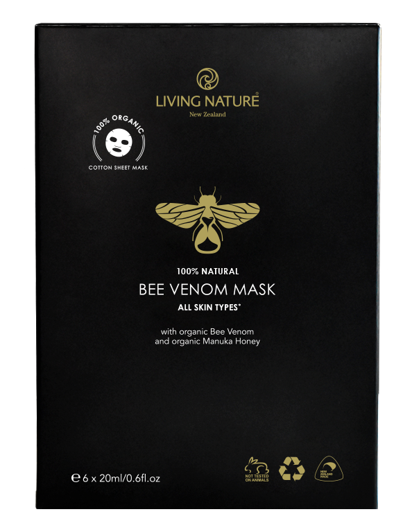 6x 20ml sachets. Living Nature’s organic Bee Venom Mask combines bee venom with the natural botanicals of organic Manuka Honey