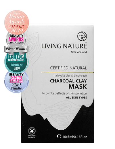 Living Nature Certified Natural Charcoal Clay Mask Box of 10