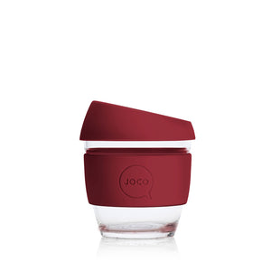 JOCO Glass & Silicone Cup 4oz in Ruby Wine