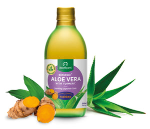Lifestream Biogenic® Aloe Vera with Turmeric combines Aloe Vera sourced from 100% pure ‘inner leaf’ gel with HydroCurc®, a water dispersible form of turmeric, to provide an extra strength digestive tonic.