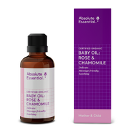 Absolute Essential Baby Oil: Rose & Chamomile offers the ultimate in gentle, nurturing baby care.