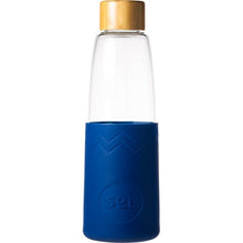 SoL Water Bottles - tough, hand-blown glass & silicone in Winter Bondi Blue