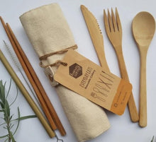 Reusable Cutlery Set in Fabric Go-Pack by Honeywrap in Cream