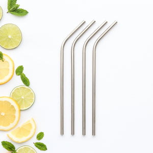 CaliWoods Stainless Steel Bent Drinking Straw Singles