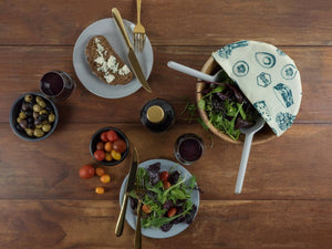 Honeywrap - Reusable Food Wrap. Picnic Design Wrapping a Bowl of Food.