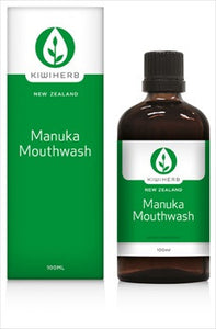 Kiwiherb Manuka Mouthwash is a natural herbal mouthwash made from New Zealand native Manuka and Tanekaha, which helps to kill the odour-causing bacteria that cause bad breath. 100ml