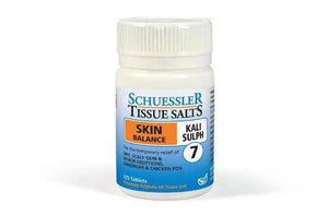 Schuessler Kali Sulph Tissue Salts supports the formation of skin cells, hair, and nails, and assists recovery from skin ailments and imbalances. 125 Tablets