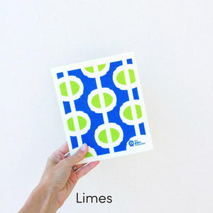 SPRUCE. A super star eco friendly dishcloth doing good things for the planet. In Limes Design.