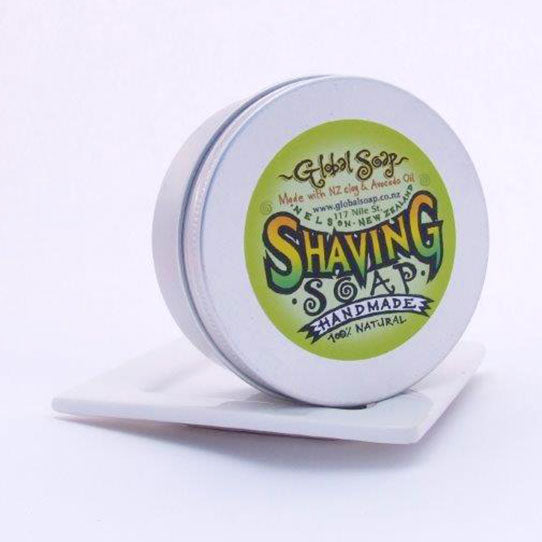 Global Soap's traditional shaving soap is hand made with beautiful oils to generate a rich lubricated lather. It protects and softens for a close and comfortable shave, leaving your skin smooth and moisturized.