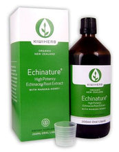 Kiwiherb Echinature®: contains premium, organic, New Zealand grown Echinacea root with Manuka Honey, providing an immune formula for year round use. 200ml