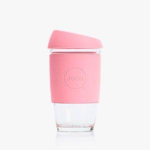 JOCO Glass & Silicone Cup 6oz in Strawberry