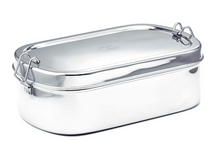 Meals in Steel Stainless Steel Lunchbox: Large oval: 22.5 x 13.5 x 7 cm