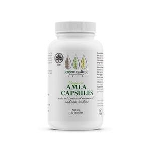 Green Trading's Oragnic Amla Capsules are an extremely rich source of natural vitamin C and antioxidants. 