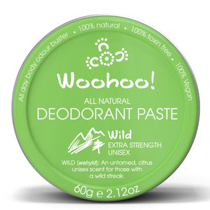 Woohoo! in Wild 60g Tub. Body All Natural Deodorant Paste
